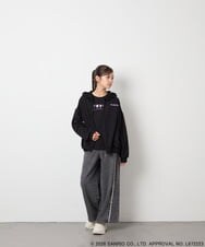 KJCJD05059 a.v.v KIDS(アー・ヴェ・ヴェ) [110-160]【サンリオ/数量限定/毛玉になりにくい/速乾】クロミパーカー ブラック