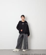 KJCJD05059 a.v.v KIDS(アー・ヴェ・ヴェ) [110-160]【サンリオ/数量限定/毛玉になりにくい/速乾】クロミパーカー ブラック