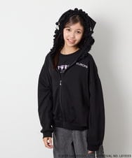 KJCJD05059 a.v.v KIDS(アー・ヴェ・ヴェ) [110-160]【サンリオ/数量限定/毛玉になりにくい/速乾】クロミパーカー ブラック