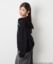 KJCJD05059 a.v.v KIDS(アー・ヴェ・ヴェ) [110-160]【サンリオ/数量限定/毛玉になりにくい/速乾】クロミパーカー ブラック