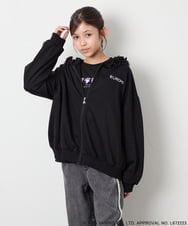 KJCJD05059 a.v.v KIDS(アー・ヴェ・ヴェ) [110-160]【サンリオ/数量限定/毛玉になりにくい/速乾】クロミパーカー ブラック