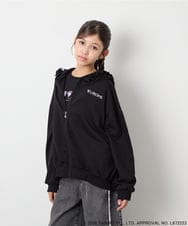 KJCJD05059 a.v.v KIDS(アー・ヴェ・ヴェ) [110-160]【サンリオ/数量限定/毛玉になりにくい/速乾】クロミパーカー ブラック