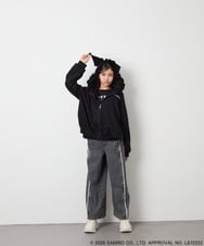 KJCJD05059 a.v.v KIDS(アー・ヴェ・ヴェ) [110-160]【サンリオ/数量限定/毛玉になりにくい/速乾】クロミパーカー ブラック