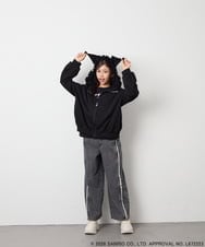 KJCJD05059 a.v.v KIDS(アー・ヴェ・ヴェ) [110-160]【サンリオ/数量限定/毛玉になりにくい/速乾】クロミパーカー ブラック