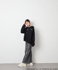 KJCJD05059 a.v.v KIDS(アー・ヴェ・ヴェ) [110-160]【サンリオ/数量限定/毛玉になりにくい/速乾】クロミパーカー ブラック