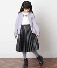 KJCJM21029 a.v.v KIDS(アー・ヴェ・ヴェ) [100-130]リングドットサカリバカーディガン ラベンダー