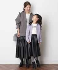 KJCJM21029 a.v.v KIDS(アー・ヴェ・ヴェ) [100-130]リングドットサカリバカーディガン ラベンダー
