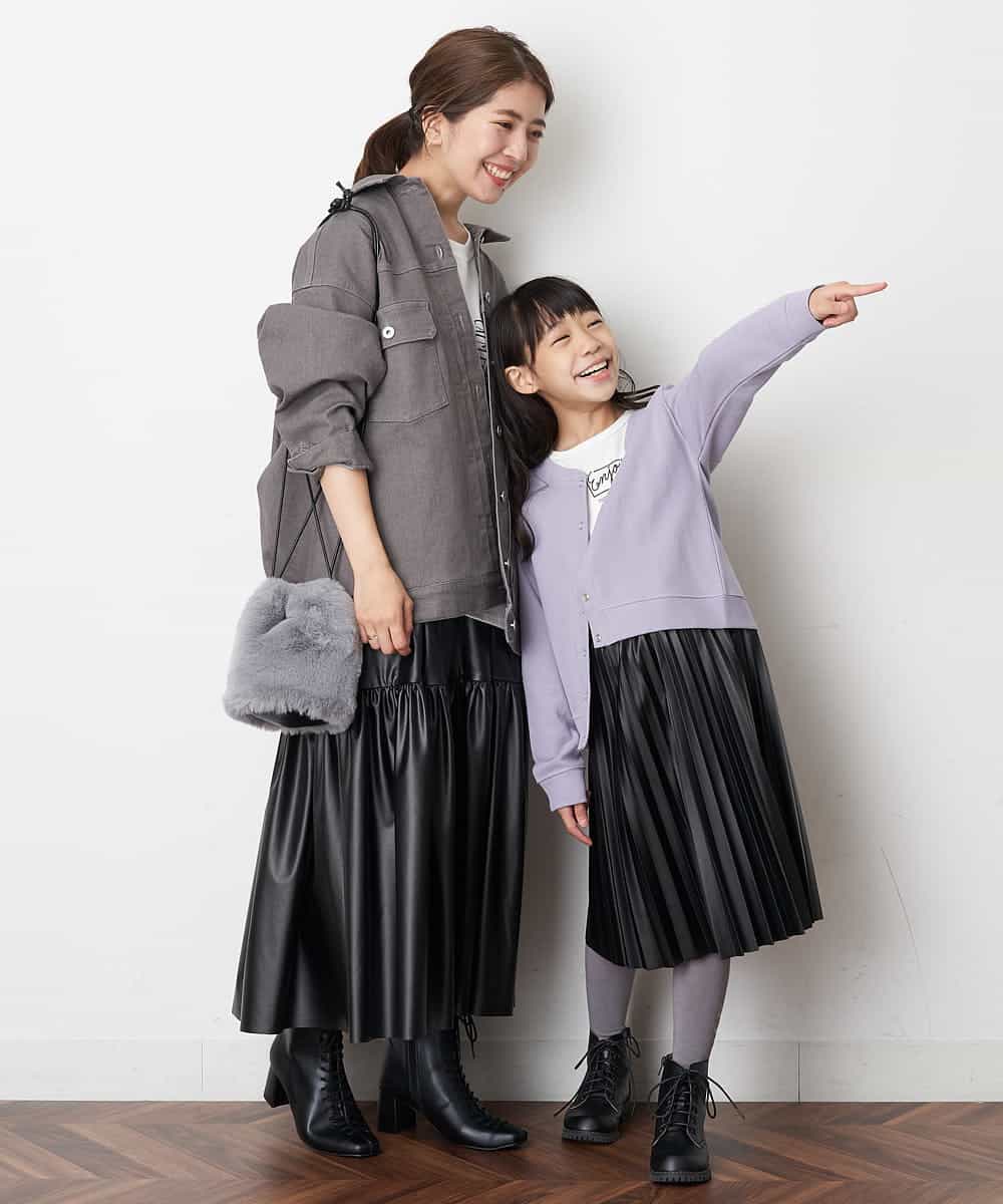 KJCJM21029 a.v.v KIDS(アー・ヴェ・ヴェ) [100-130]リングドットサカリバカーディガン ラベンダー