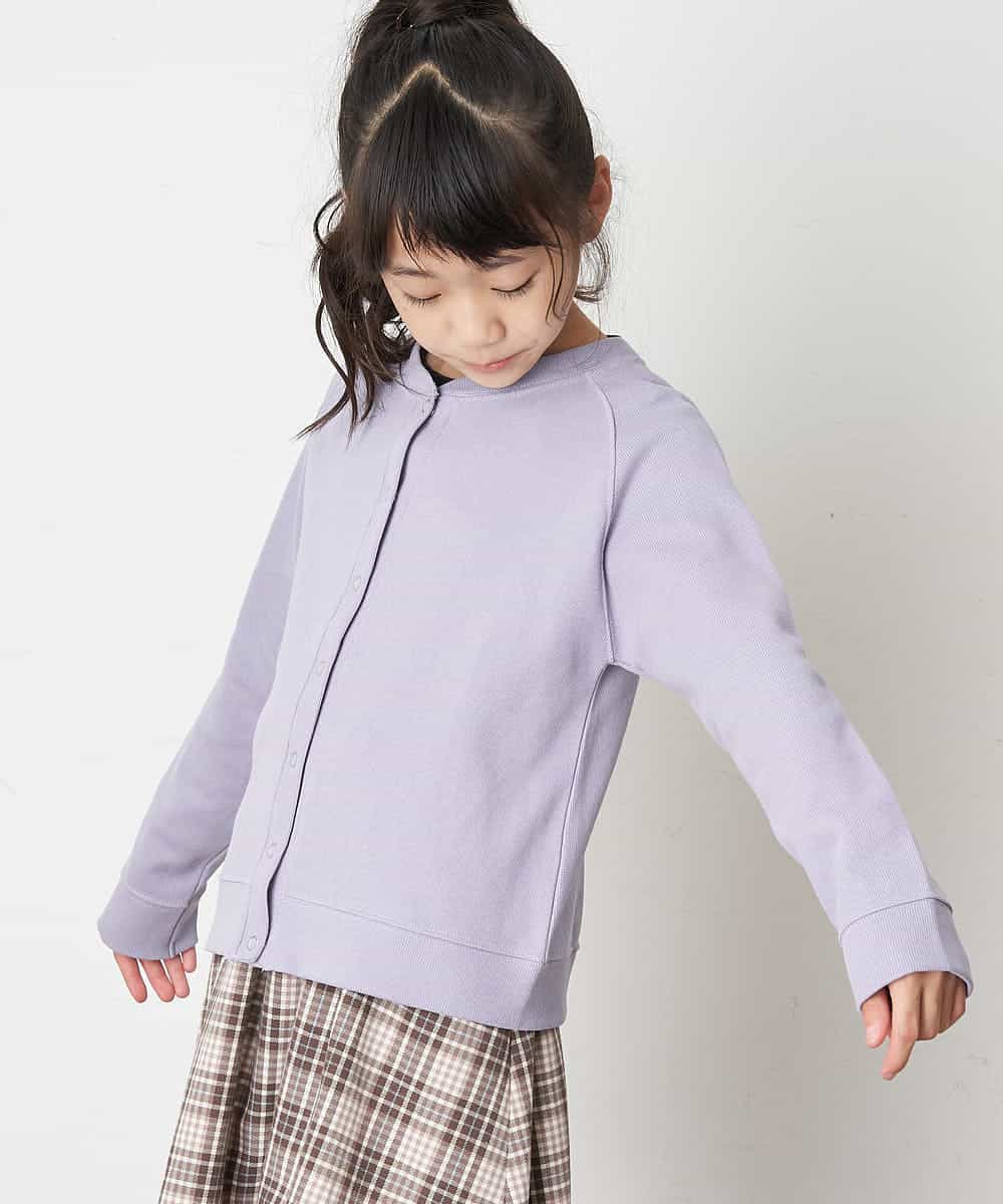 KJCJM21029 a.v.v KIDS(アー・ヴェ・ヴェ) [100-130]リングドットサカリバカーディガン ラベンダー