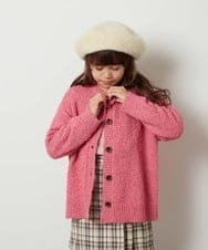 KJCJS30034 a.v.v KIDS(アー・ヴェ・ヴェ) [120-130]カールヤーンカーディガン ピンク