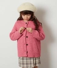 KJCJS30034 a.v.v KIDS(アー・ヴェ・ヴェ) [120-130]カールヤーンカーディガン ピンク
