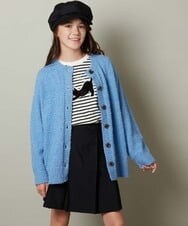 KJCJT30039 a.v.v KIDS(アー・ヴェ・ヴェ) [140-150]カールヤーンカーディガン ライトブルー
