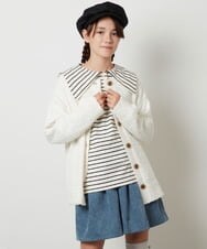 KJCJT30039 a.v.v KIDS(アー・ヴェ・ヴェ) [140-150]カールヤーンカーディガン ライトブルー