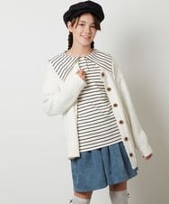 KJCJU30044 a.v.v KIDS(アー・ヴェ・ヴェ) [160]カールヤーンカーディガン アイボリー