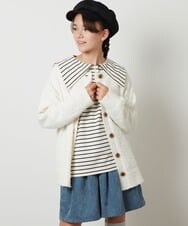 KJCJU30044 a.v.v KIDS(アー・ヴェ・ヴェ) [160]カールヤーンカーディガン アイボリー