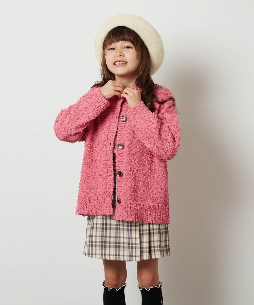 KJCJU30044 a.v.v KIDS(アー・ヴェ・ヴェ) [160]カールヤーンカーディガン アイボリー