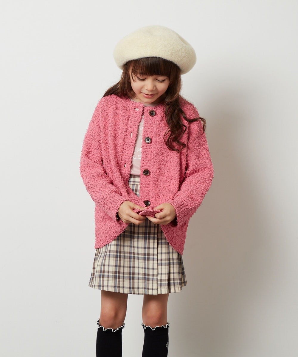 KJCJU30044 a.v.v KIDS(アー・ヴェ・ヴェ) [160]カールヤーンカーディガン アイボリー