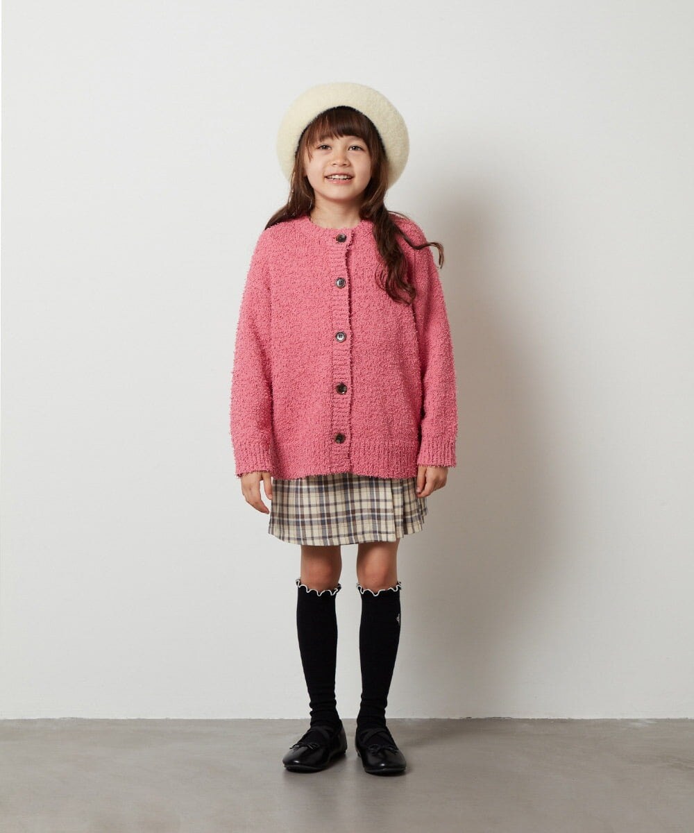 KJCJU30044 a.v.v KIDS(アー・ヴェ・ヴェ) [160]カールヤーンカーディガン アイボリー