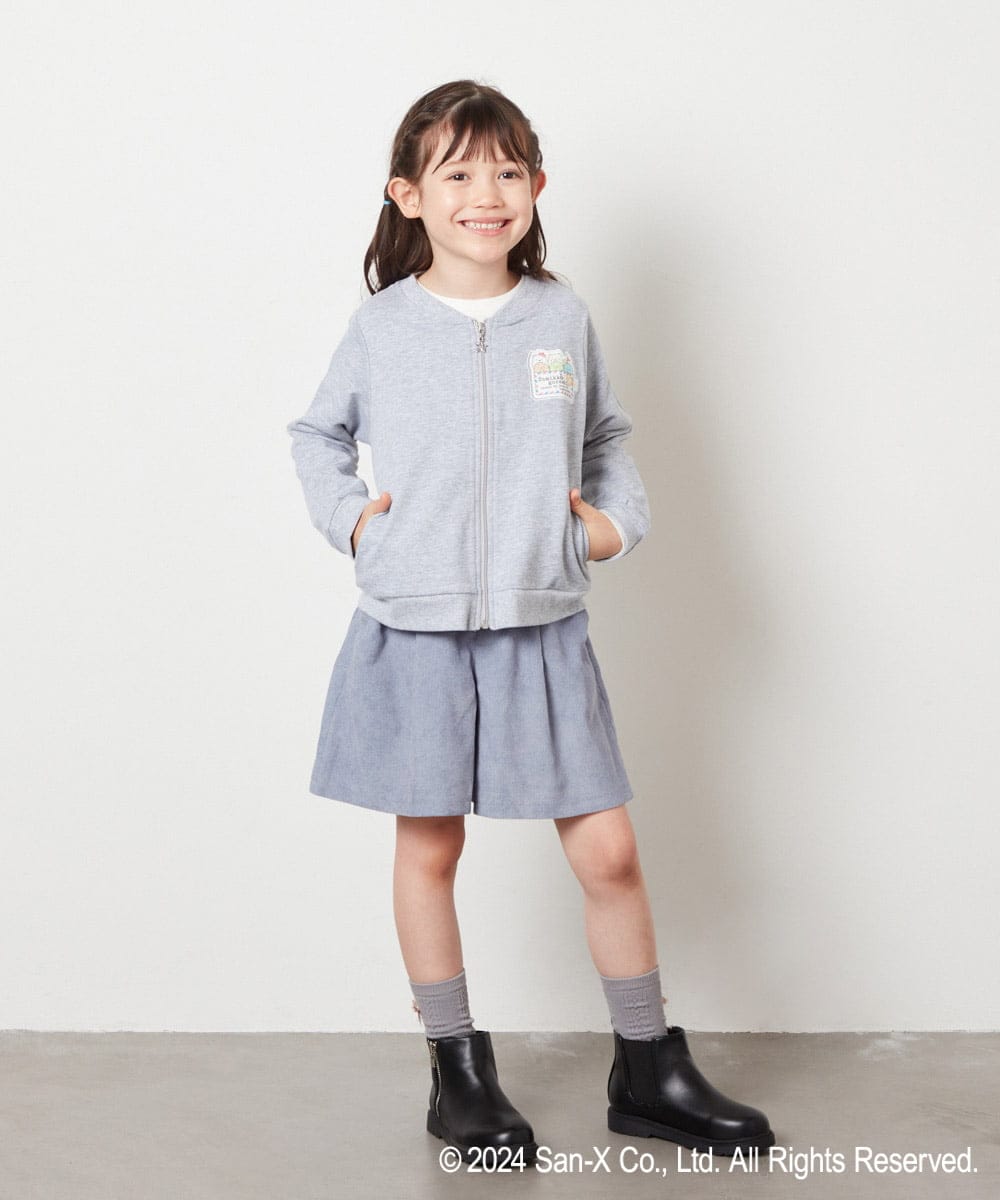 KJCJV80039 a.v.v KIDS(アー・ヴェ・ヴェ) [100-140]【すみっコぐらし】裏毛カーディガン ライトグレー