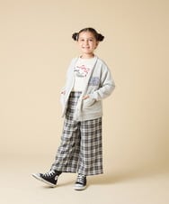 KJCKA41039 a.v.v KIDS(アー・ヴェ・ヴェ) [130-160]ワンポイント刺繍カーディガン ライトグレー