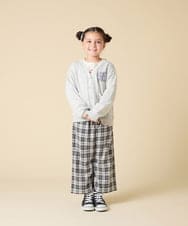 KJCKA41039 a.v.v KIDS(アー・ヴェ・ヴェ) [130-160]ワンポイント刺繍カーディガン ライトグレー