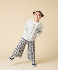 KJCKA41039 a.v.v KIDS(アー・ヴェ・ヴェ) [130-160]ワンポイント刺繍カーディガン ライトグレー
