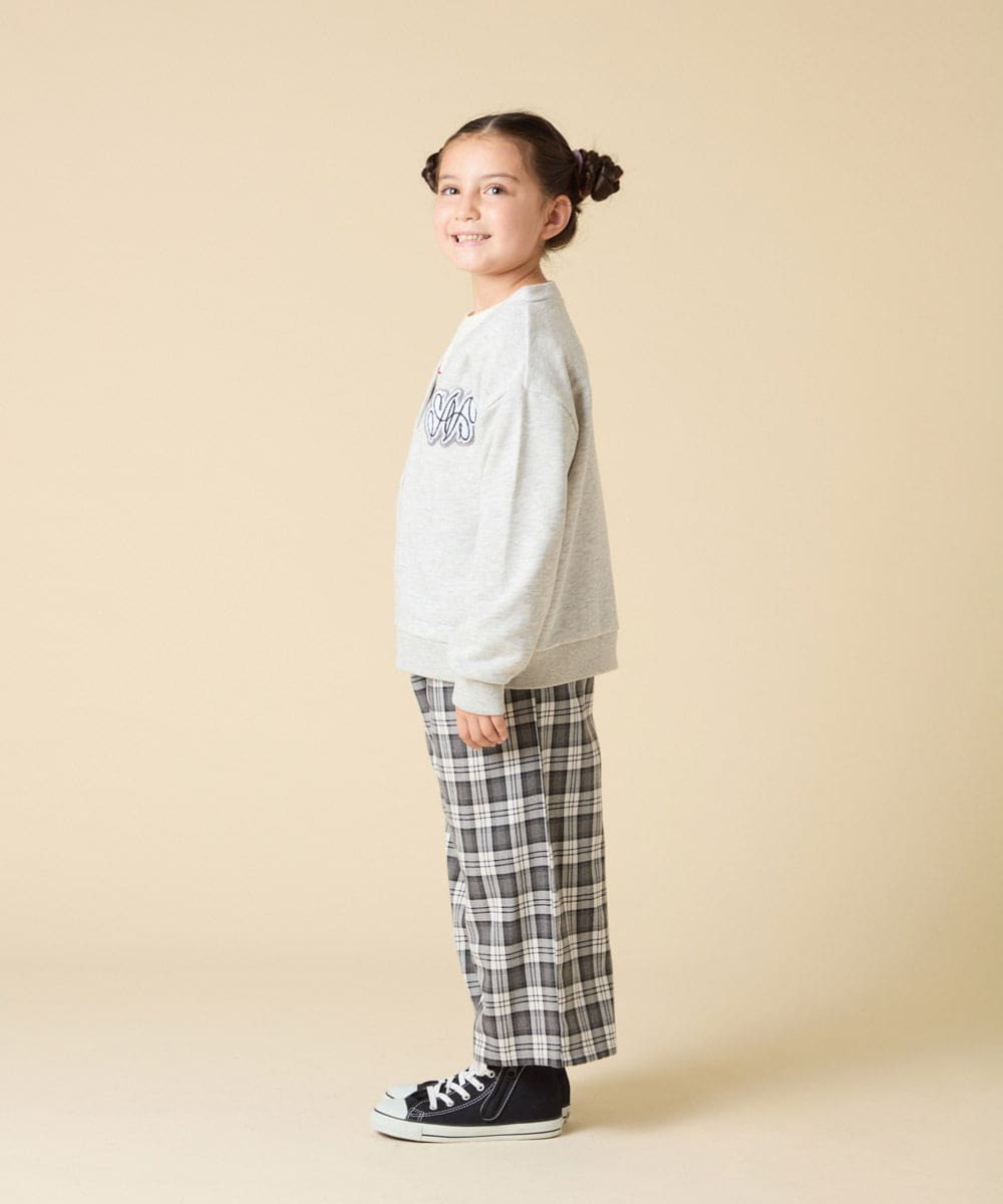 KJCKA41039 a.v.v KIDS(アー・ヴェ・ヴェ) [130-160]ワンポイント刺繍カーディガン ライトグレー