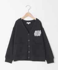 KJCKA41039 a.v.v KIDS(アー・ヴェ・ヴェ) [130-160]ワンポイント刺繍カーディガン ブラック