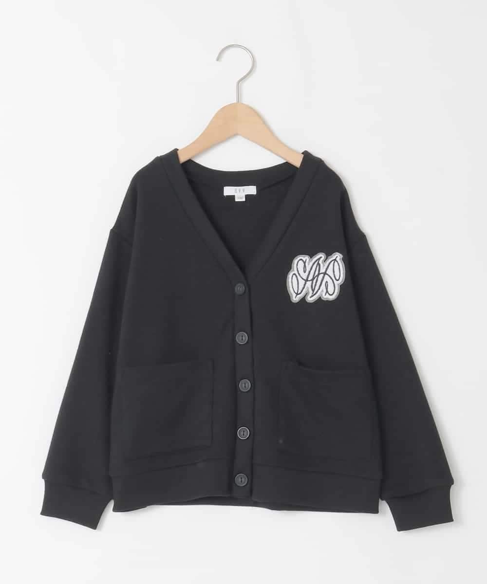 KJCKA41039 a.v.v KIDS(アー・ヴェ・ヴェ) [130-160]ワンポイント刺繍カーディガン ブラック