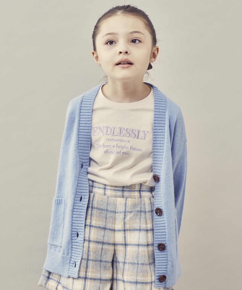 KJCKP40034 a.v.v KIDS(アー・ヴェ・ヴェ) [100-130]Vネックカラーカーディガン ブルー