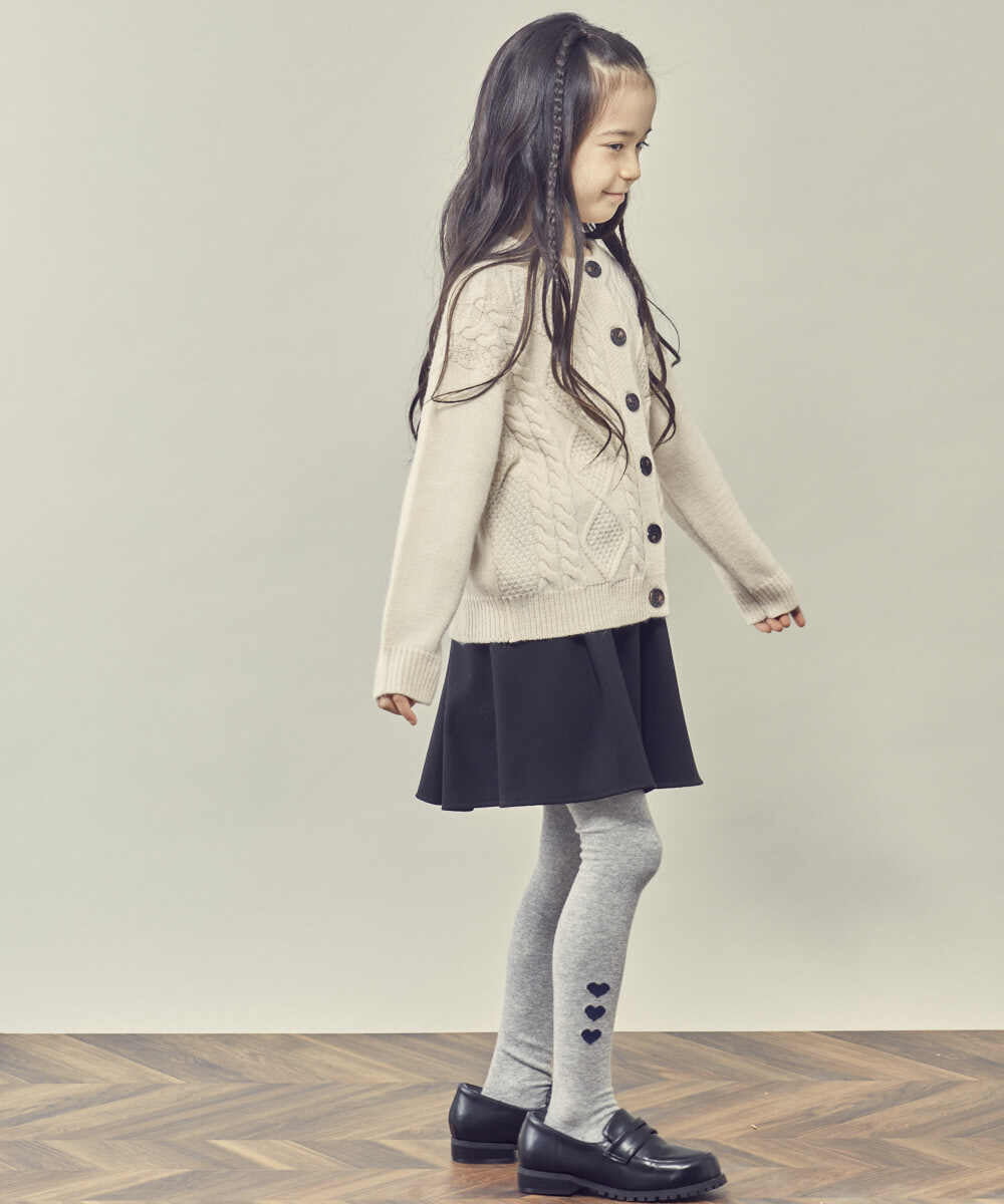 KJCKP41039 a.v.v KIDS(アー・ヴェ・ヴェ) [100-130]ケーブルカーディガン アイボリー