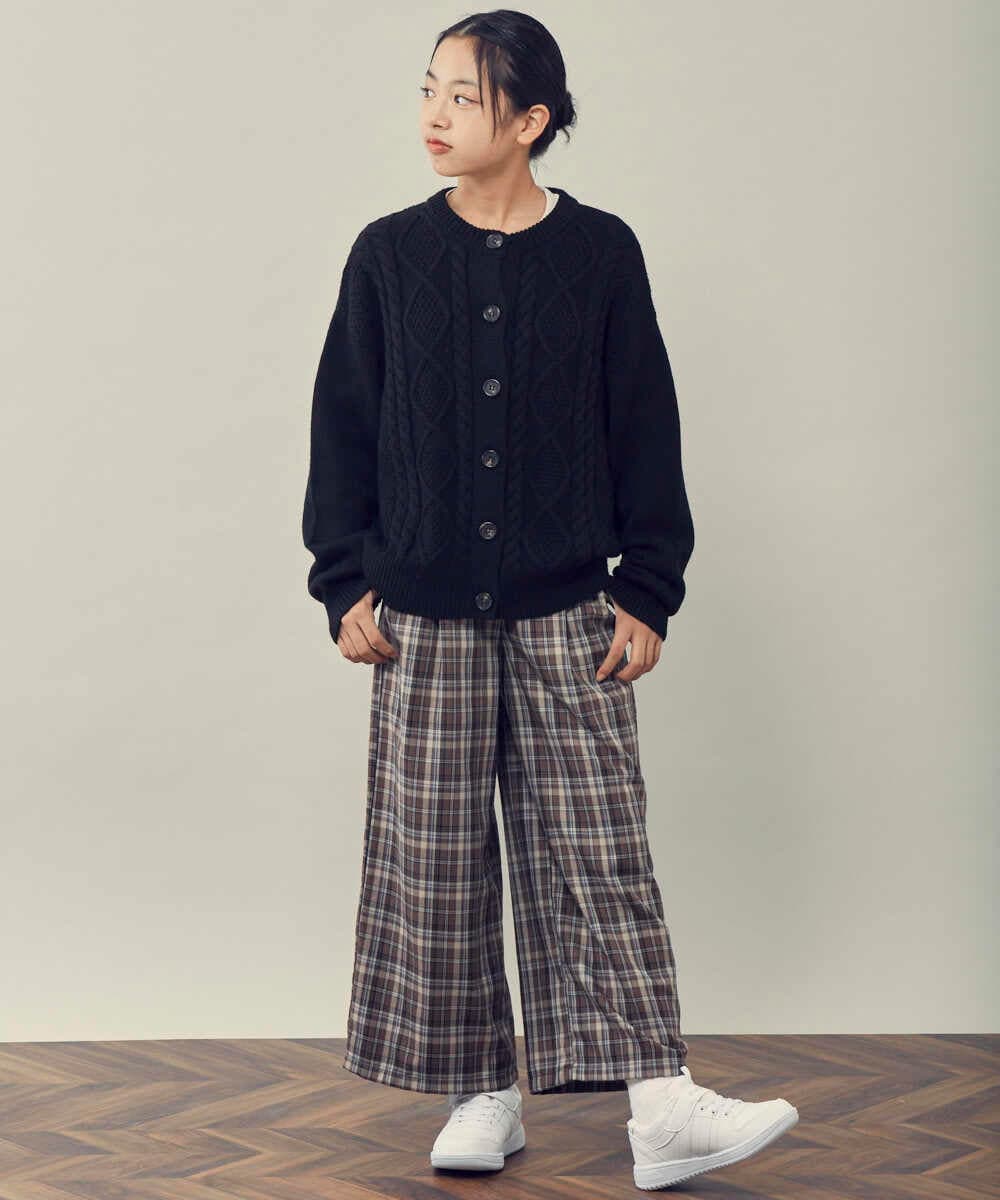 KJCKP41039 a.v.v KIDS(アー・ヴェ・ヴェ) [100-130]ケーブルカーディガン アイボリー