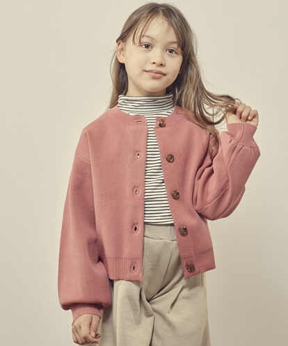KJCKP42029 a.v.v KIDS [100-130]ミラノリブ丸首カーディガン