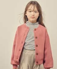 KJCKP42029 a.v.v KIDS(アー・ヴェ・ヴェ) [100-130]ミラノリブ丸首カーディガン ブルー