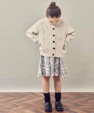 KJCKQ41044 a.v.v KIDS(アー・ヴェ・ヴェ) [140-150]ケーブルカーディガン ブラック