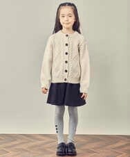 KJCKQ41044 a.v.v KIDS(アー・ヴェ・ヴェ) [140-150]ケーブルカーディガン ブラック