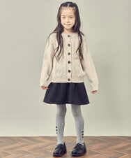KJCKQ41044 a.v.v KIDS(アー・ヴェ・ヴェ) [140-150]ケーブルカーディガン ブラック