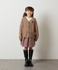 KJCKS42029 a.v.v KIDS(アー・ヴェ・ヴェ) [110-130]ライン入りニットカーディガン ベージュ