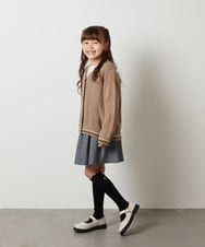 KJCKS42029 a.v.v KIDS(アー・ヴェ・ヴェ) [110-130]ライン入りニットカーディガン ベージュ