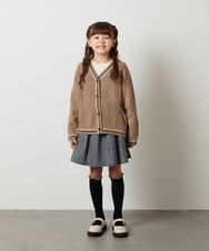 KJCKS42029 a.v.v KIDS(アー・ヴェ・ヴェ) [110-130]ライン入りニットカーディガン ベージュ