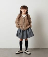 KJCKS42029 a.v.v KIDS(アー・ヴェ・ヴェ) [110-130]ライン入りニットカーディガン ベージュ