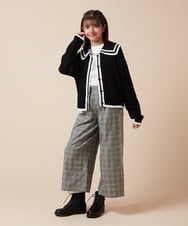 KJCKX31044 a.v.v KIDS(アー・ヴェ・ヴェ) [160]セーラーカラーニットカーデ ブラック