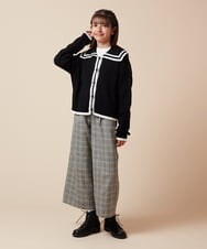 KJCKX31044 a.v.v KIDS(アー・ヴェ・ヴェ) [160]セーラーカラーニットカーデ ブラック