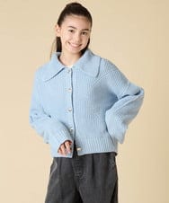 KJCLA40044 a.v.v KIDS(アー・ヴェ・ヴェ) [130-160]襟付きカーディガン ライトブルー
