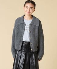 KJCLA40044 a.v.v KIDS(アー・ヴェ・ヴェ) [130-160]襟付きカーディガン ライトブルー