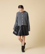 KJCLA40044 a.v.v KIDS(アー・ヴェ・ヴェ) [130-160]襟付きカーディガン ライトブルー