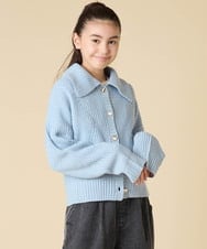 KJCLA40044 a.v.v KIDS(アー・ヴェ・ヴェ) [130-160]襟付きカーディガン ライトブルー
