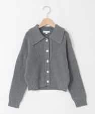 KJCLA40044 a.v.v KIDS(アー・ヴェ・ヴェ) [130-160]襟付きカーディガン ダークグレー