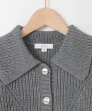 KJCLA40044 a.v.v KIDS(アー・ヴェ・ヴェ) [130-160]襟付きカーディガン ダークグレー