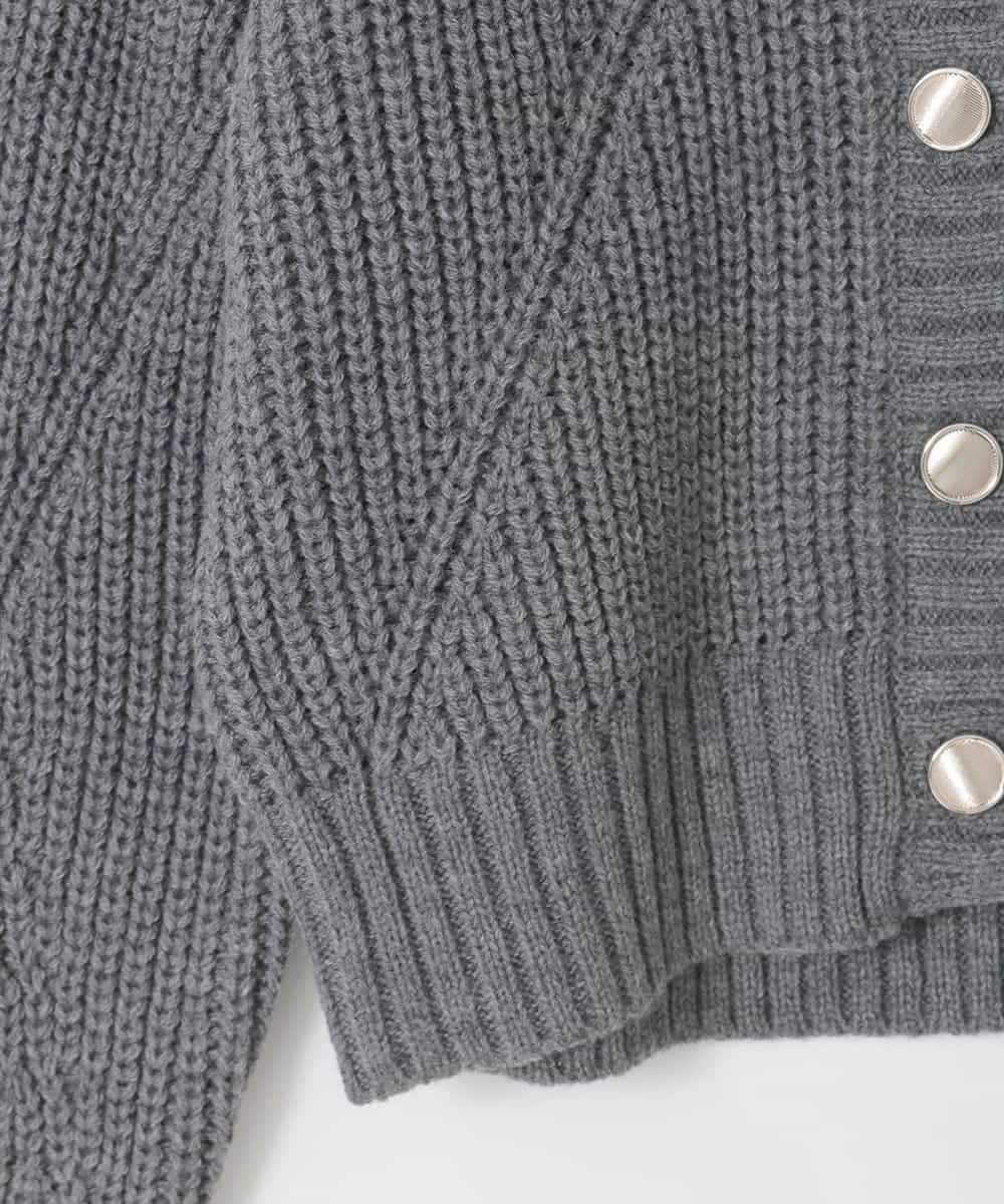 KJCLA40044 a.v.v KIDS(アー・ヴェ・ヴェ) [130-160]襟付きカーディガン ダークグレー
